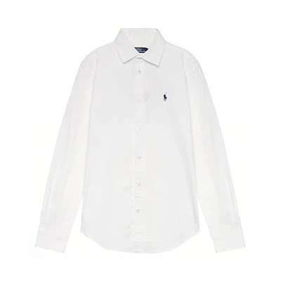 (Women) Polo Ralph Lauren SS23 White Long Sleeve Shirt with Logo Embroidery. 211891376-001