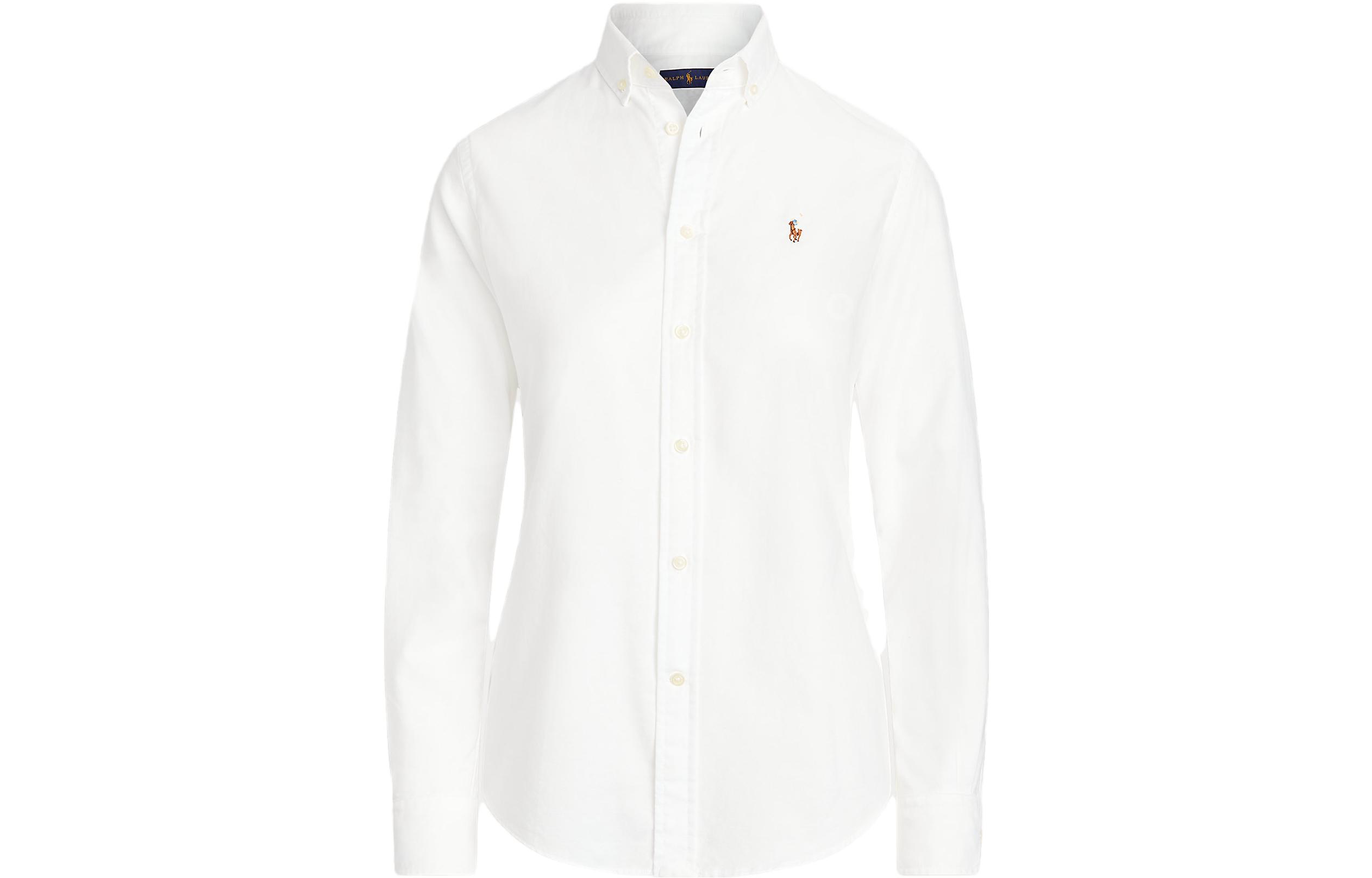 Order (W) Polo Ralph Lauren SS23 白色長袖翻領扣襟襯衫 211747514-001