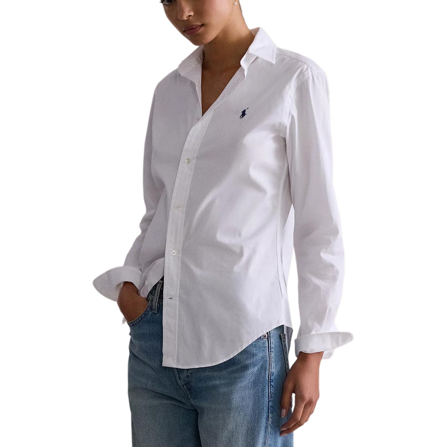 (Women) Polo Ralph Lauren SS23  White Long Sleeve Shirt with Logo Embroidery. 211891376-001 圖 4