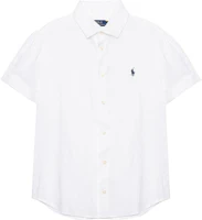 (Women) Polo Ralph Lauren SS23 White Short Sleeve Shirt with Embroidered Logo. 211907678-001 (Women) Polo Ralph Lauren SS23 White Short Sleeve Shirt with Embroidered Logo. 211907678-001
