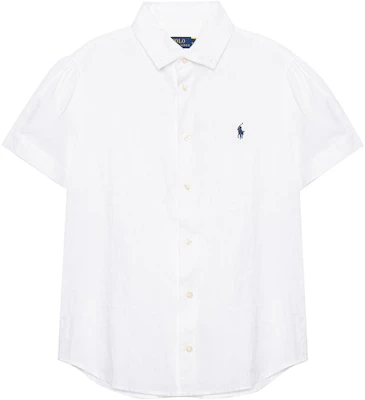 (Women) Polo Ralph Lauren SS23 White Short Sleeve Shirt with Embroidered Logo. 211907678-001 Order (Women) Polo Ralph Lauren SS23 White Short Sleeve Shirt with Embroidered Logo. 211907678-001