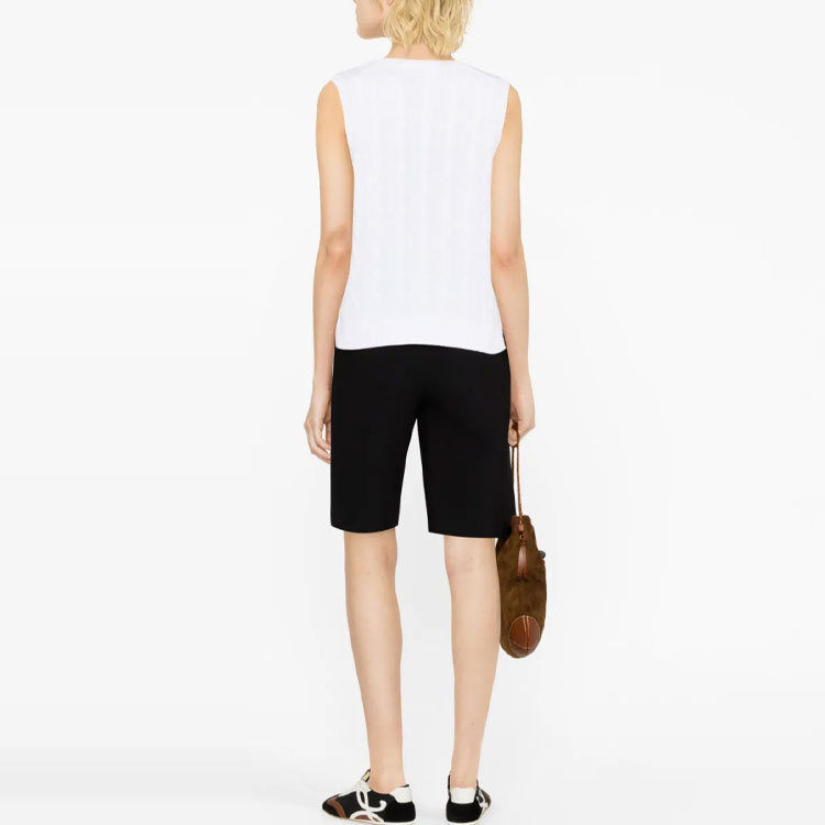 Shop (W) Polo Ralph Lauren SS23 白色V領針織背心 小刺繡標誌款式 211906205-001