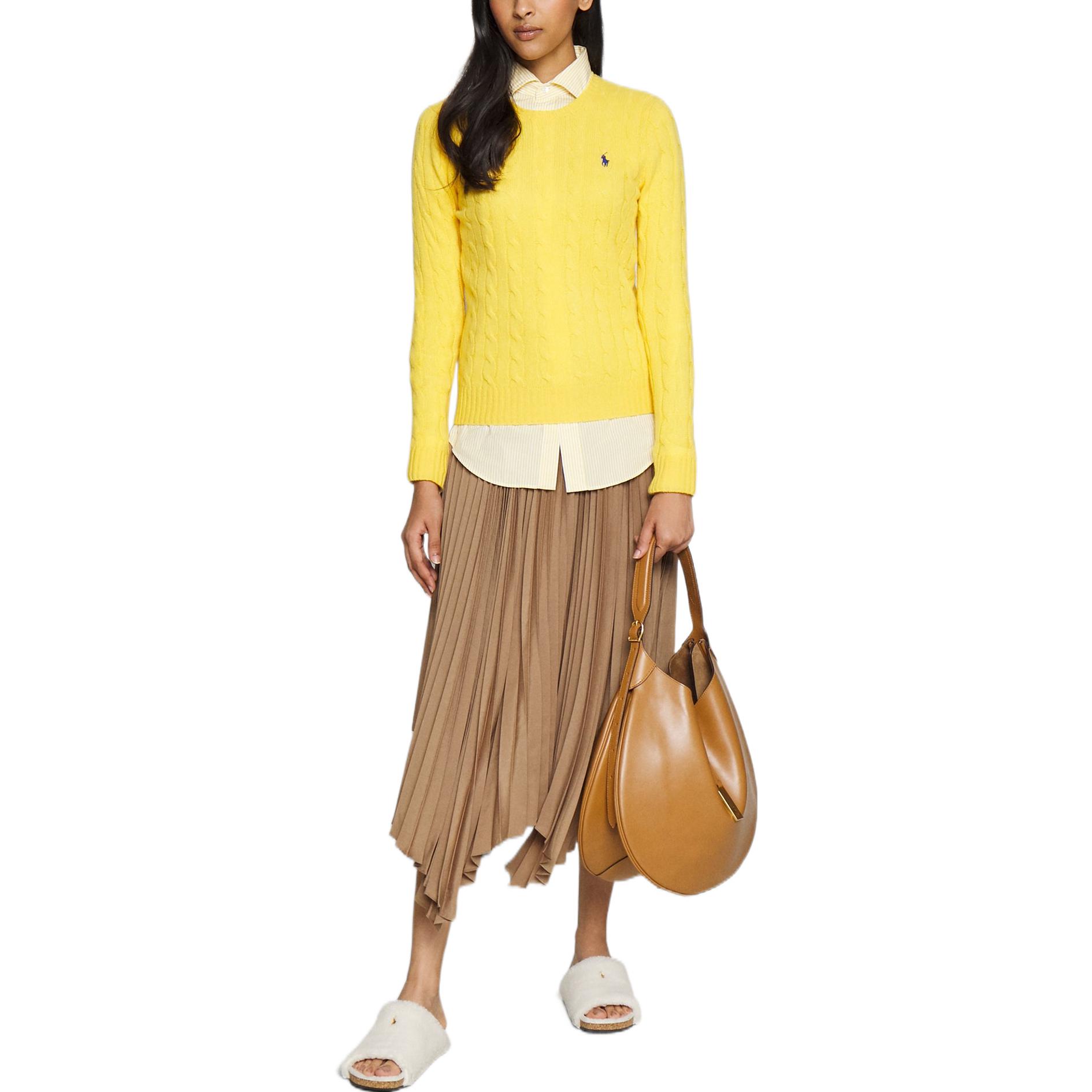 (Women) Polo Ralph Lauren SS23  Yellow Cable Knit Sweater with Embroidery. 211891640-007 圖 3