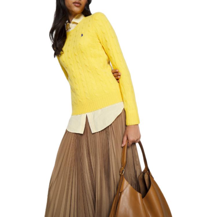 (Women) Polo Ralph Lauren SS23  Yellow Cable Knit Sweater with Embroidery. 211891640-007 圖 5