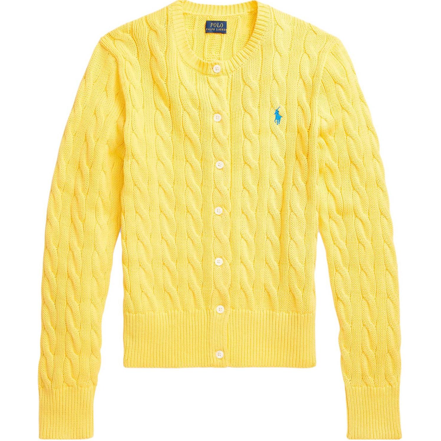 (Women) Polo Ralph Lauren SS23  Yellow Crewneck Sweater with Logo Intarsia. 211839418-009