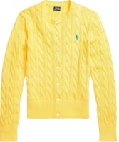 (Women) Polo Ralph Lauren SS23 Yellow Crewneck Sweater with Logo Intarsia. 211839418-009 (Women) Polo Ralph Lauren SS23 Yellow Crewneck Sweater with Logo Intarsia. 211839418-009
