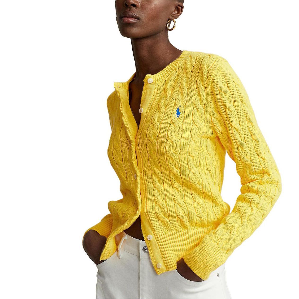 Lookbook (W) Polo Ralph Lauren SS23 黃色圓領毛衣帶Logo提花設計 211839418-009