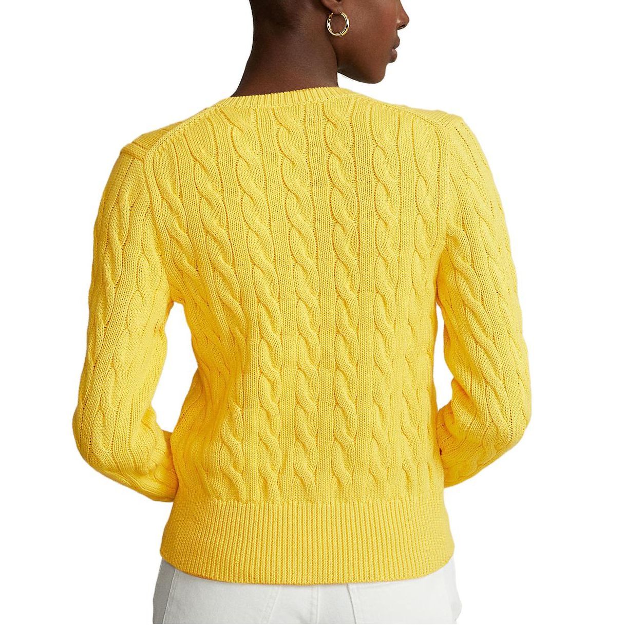 Shop (W) Polo Ralph Lauren SS23 黃色圓領毛衣帶Logo提花設計 211839418-009