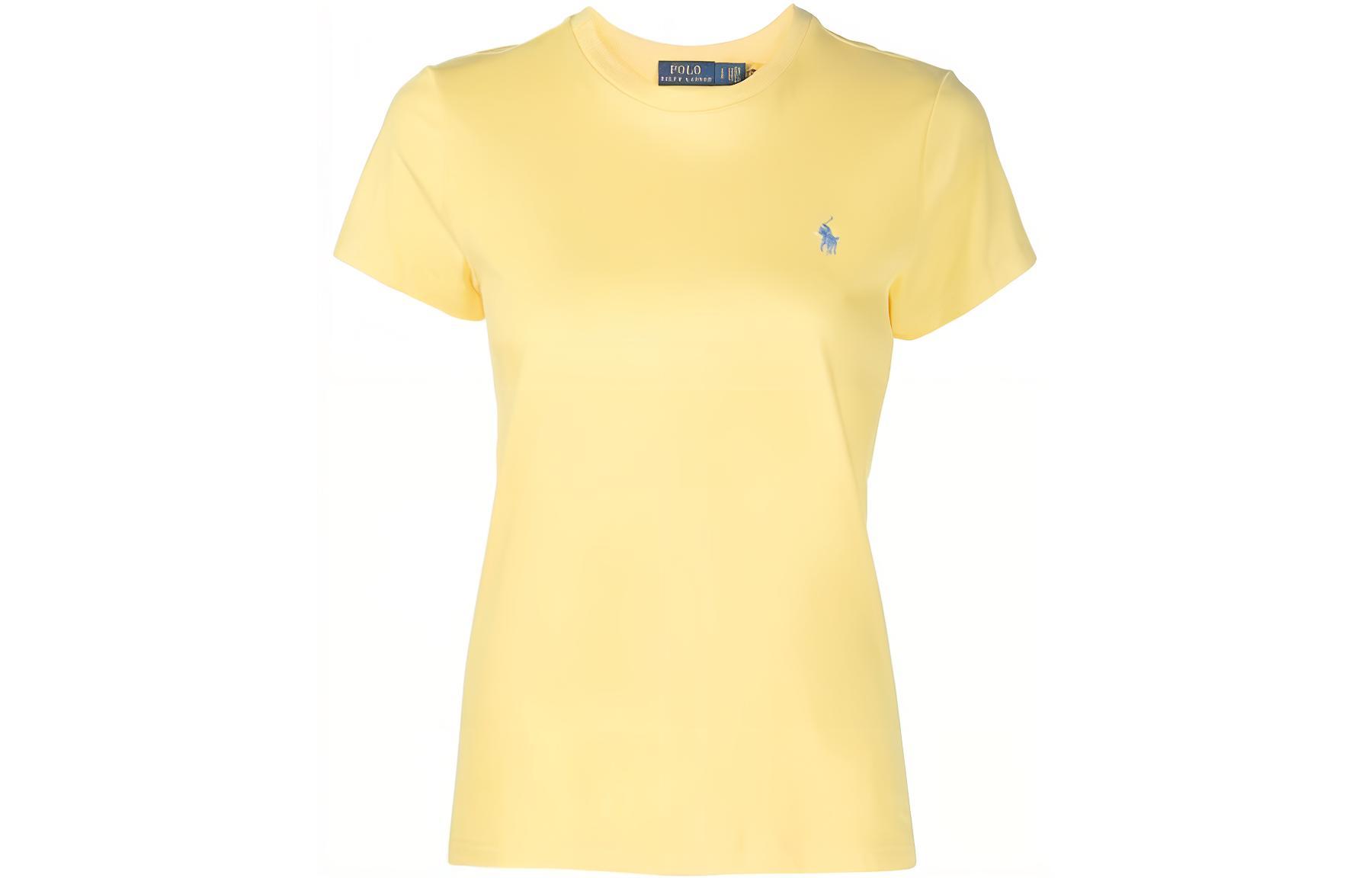 (Women) Polo Ralph Lauren SS23  Yellow Logo Embroidered Oversized T-Shirt. 211898698-001