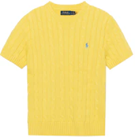 (Women) Polo Ralph Lauren SS23 Yellow Plain Logo Embroidered Knit Pullover Sweater 211910987-005 (Women) Polo Ralph Lauren SS23 Yellow Plain Logo Embroidered Knit Pullover Sweater 211910987-005