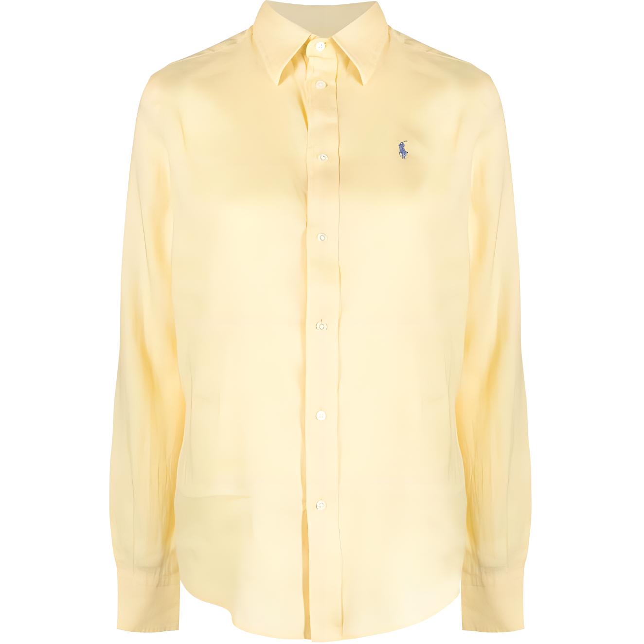 (Women) Polo Ralph Lauren SS23  Yellow Solid Long-Sleeve Casual Shirt. 211920516-004