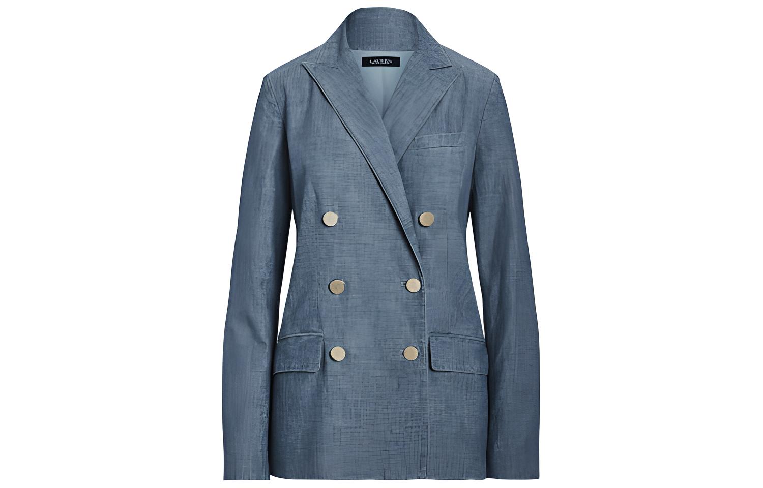 (Women) Polo Ralph Lauren SS23 Distressed Double-Breasted Blazer Women’s Blue WMLROTWS6020160-400