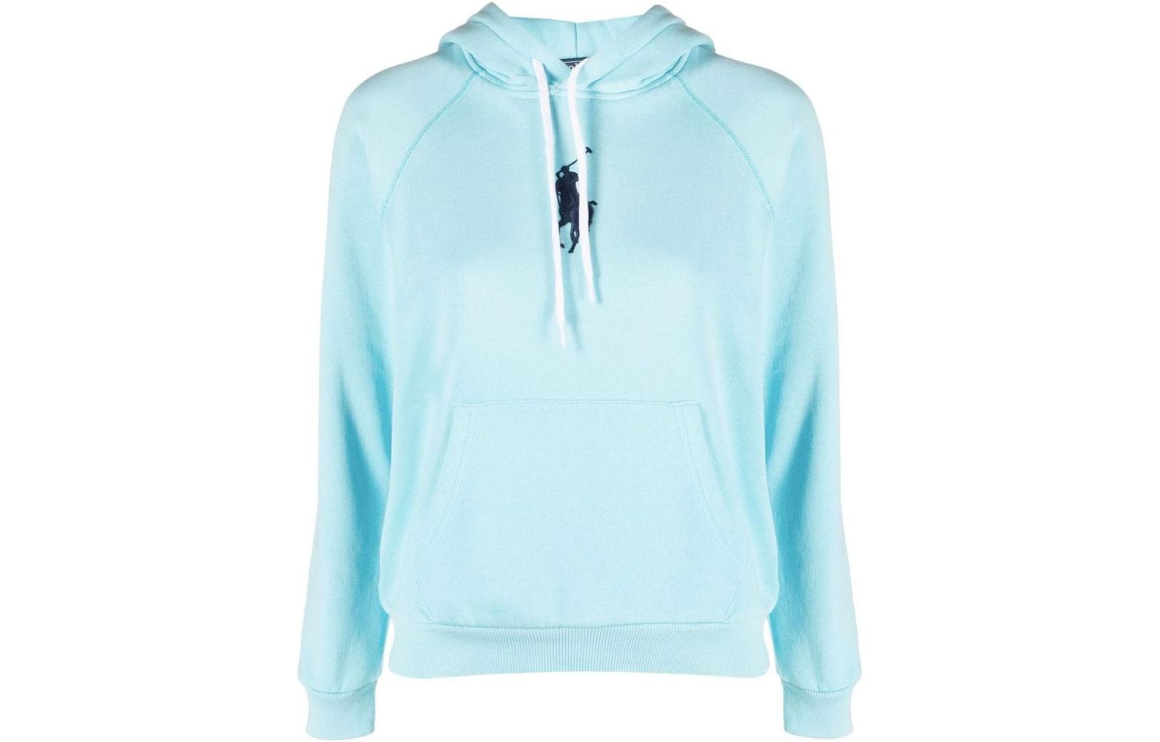 Order (W) Polo Ralph Lauren SS23 女款印花连帽衫 浅蓝色套头衫 211892658-001