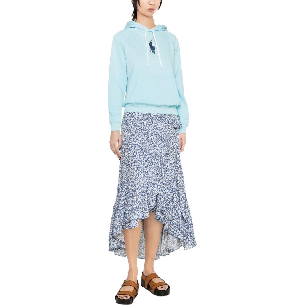Lookbook (W) Polo Ralph Lauren SS23 女款印花连帽衫 浅蓝色套头衫 211892658-001