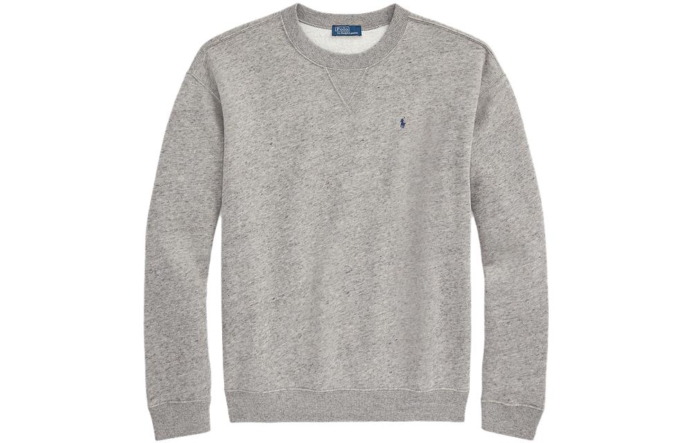 Order (W) Polo Ralph Lauren SS23 Sweatshirt Kelabu Leher Bulat dengan Logo Sulam WMPOKNINFB20458-020