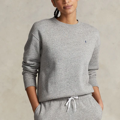 (W) Polo Ralph Lauren SS23 Sweatshirt Kelabu Leher Bulat dengan Logo Sulam WMPOKNINFB20458-020 Lookbook (W) Polo Ralph Lauren SS23 Sweatshirt Kelabu Leher Bulat dengan Logo Sulam WMPOKNINFB20458-020