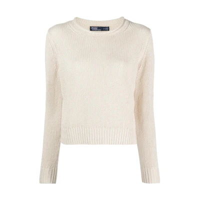(Women) Polo Ralph Lauren SS23 Ivory White Casual Knit Pullover Sweater. 211906076-001