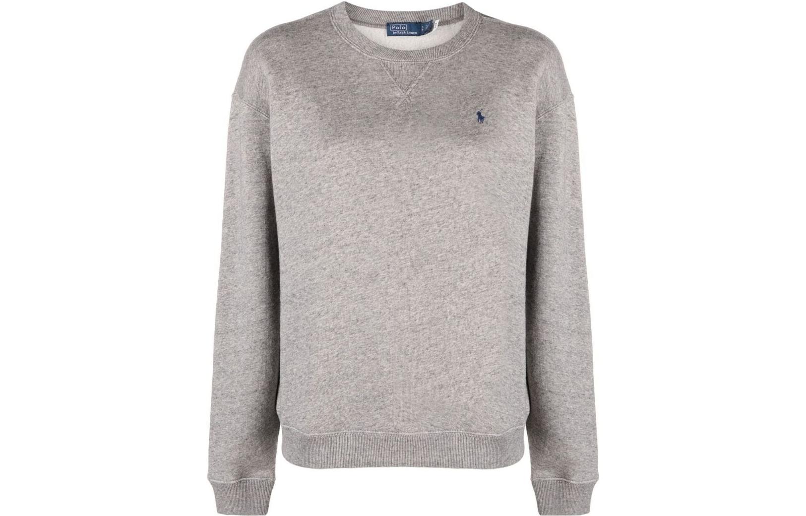 (Women) Polo Ralph Lauren SS23 Logo Crewneck Sweatshirt Grey 211891557-004