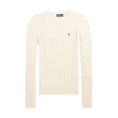 (Women) Polo Ralph Lauren SS23 Logo Embroidered Knit Pullover Sweater Beige. WMPOSWENC020651-101
