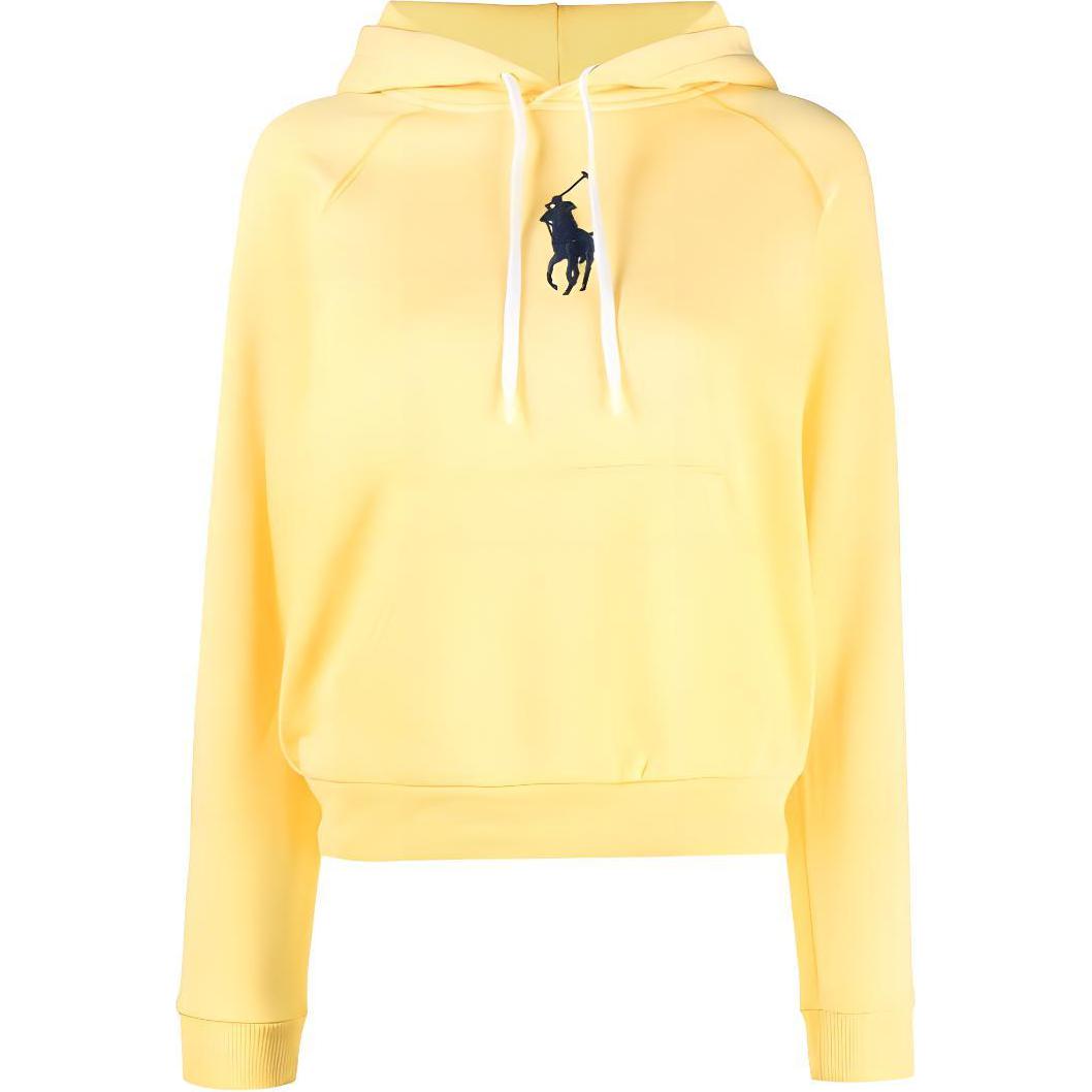 (Women) Polo Ralph Lauren SS23 Pattern Printed Yellow Pullover Hoodie 211892658-002