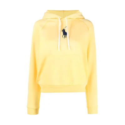 (Women) Polo Ralph Lauren SS23 Pattern Printed Yellow Pullover Hoodie 211892658-002