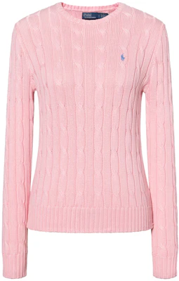 (W) Polo Ralph Lauren SS23 Pink Slim Fit Kabel-Knit Cotton Sweater Wanita Logo Sulam. WMPOSWENC020592-650 Buy (W) Polo Ralph Lauren SS23 Pink Slim Fit Kabel-Knit Cotton Sweater Wanita Logo Sulam. WMPOSWENC020592-650