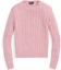 Order (W) Polo Ralph Lauren SS23 Pink Slim Fit Kabel-Knit Cotton Sweater Wanita Logo Sulam. WMPOSWENC020592-650