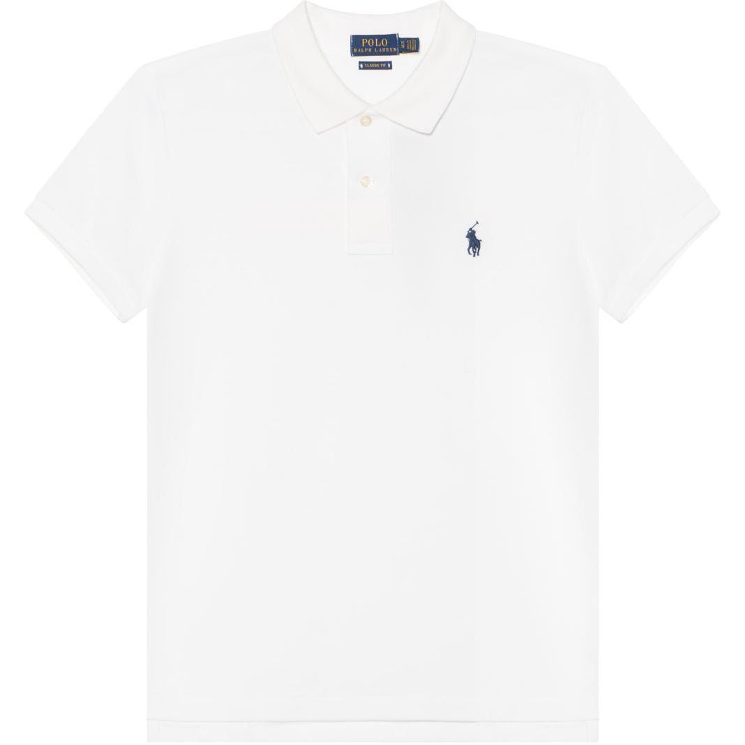 (Women) Polo Ralph Lauren SS23 Slim Fit Embroidered Logo Short Sleeve Polo Shirt Women White 211747409-004