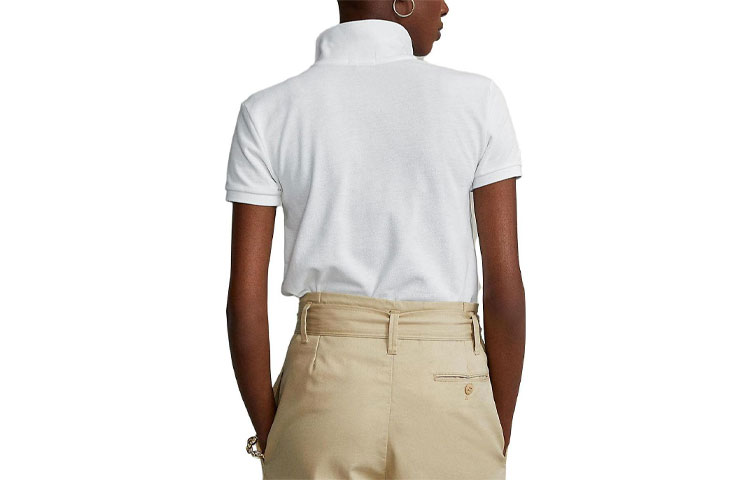 (Women) Polo Ralph Lauren SS23 Slim Fit Embroidered Logo Short Sleeve Polo Shirt Women White 211747409-004 圖 3