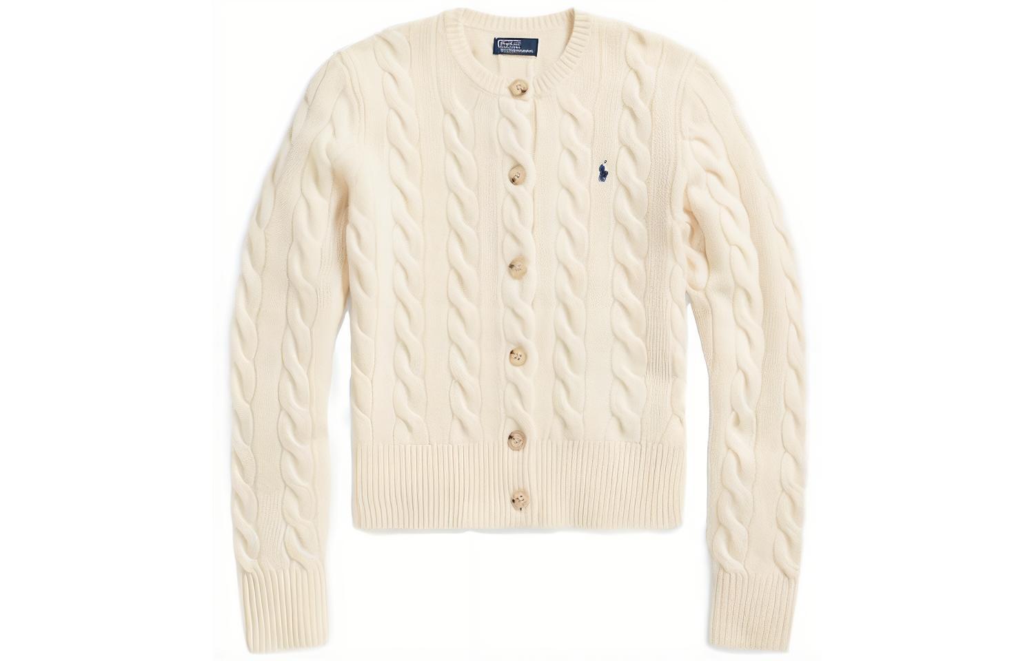 (Women) Polo Ralph Lauren SS23 Solid Color Crewneck Button-Up Sweater WMPOSWENDW20175