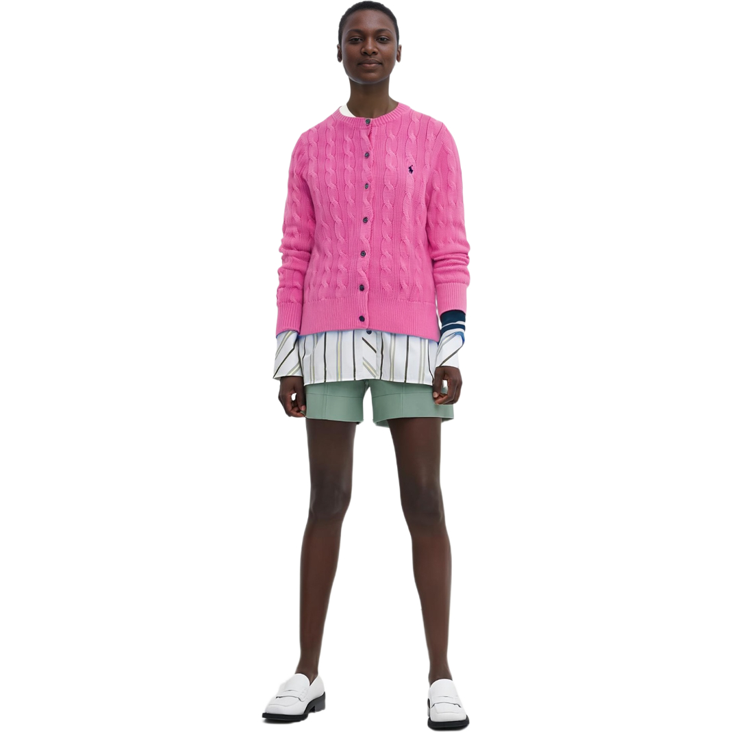 (Women) Polo Ralph Lauren SS23 Solid Embroidery Knit Cardigan Pink  Sweater. 211891643-007 圖 4