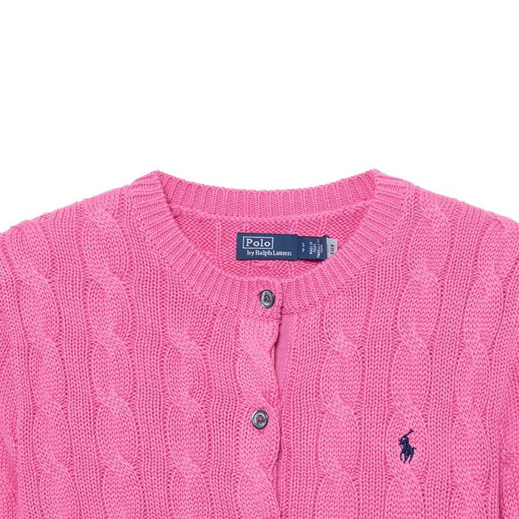 (Women) Polo Ralph Lauren SS23 Solid Embroidery Knit Cardigan Pink  Sweater. 211891643-007 圖 6