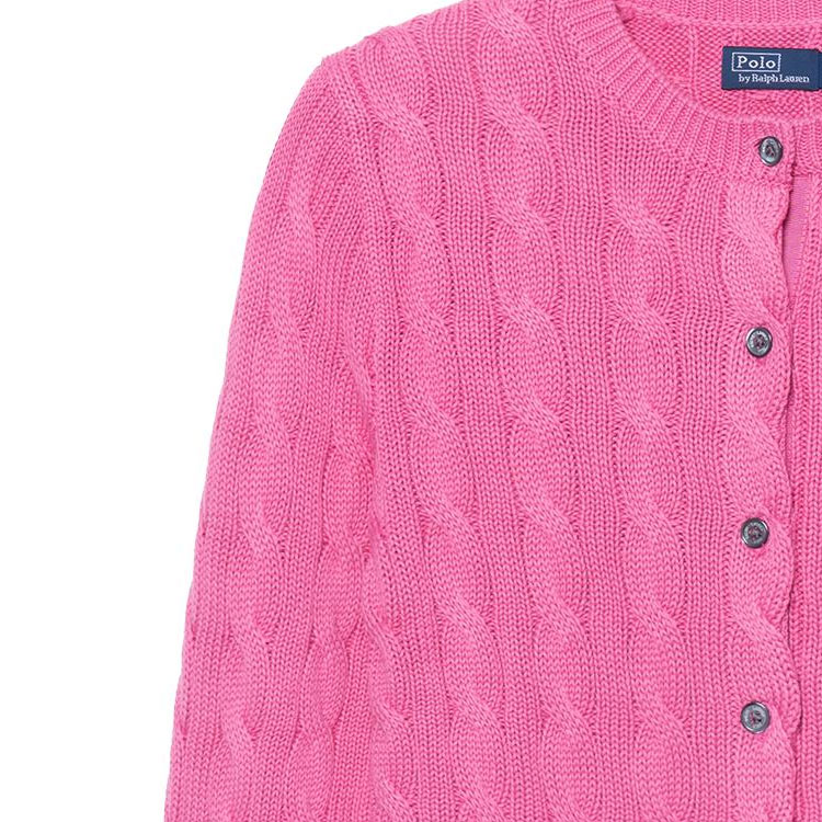 (Women) Polo Ralph Lauren SS23 Solid Embroidery Knit Cardigan Pink  Sweater. 211891643-007 圖 7