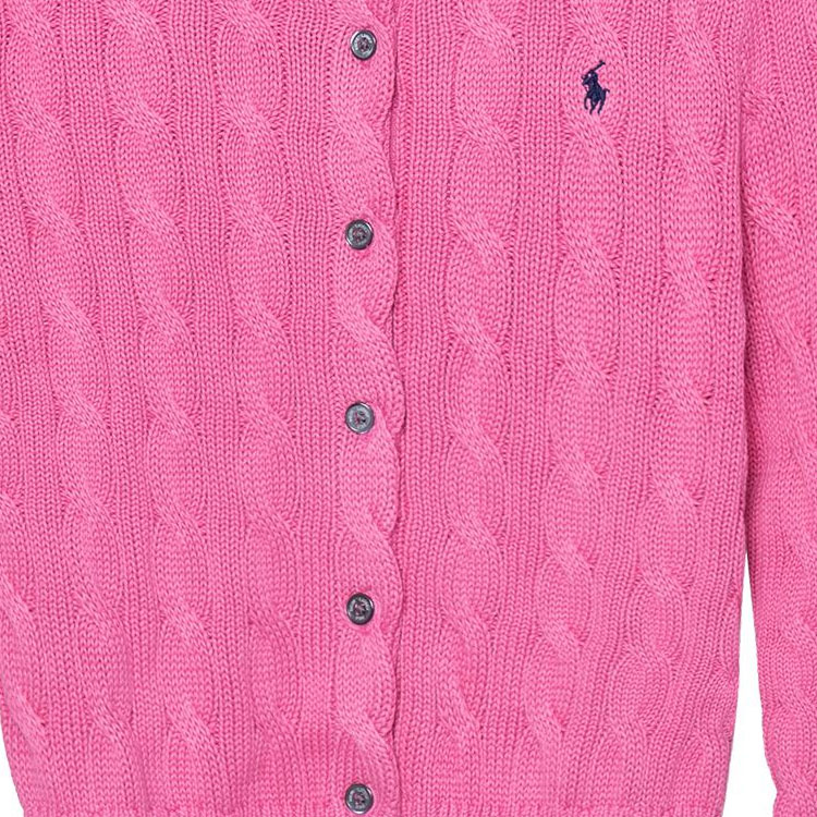 (Women) Polo Ralph Lauren SS23 Solid Embroidery Knit Cardigan Pink  Sweater. 211891643-007 圖 8
