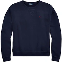 (Women) Polo Ralph Lauren SS23 Solid Logo Embroidered Navy Blue Crewneck Sweatshirt WMPOKNINFB20446-410 (Women) Polo Ralph Lauren SS23 Solid Logo Embroidered Navy Blue Crewneck Sweatshirt WMPOKNINFB20446-410