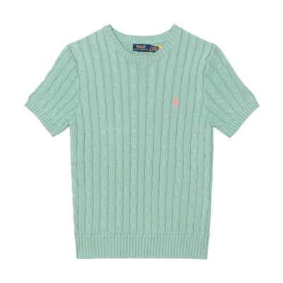 (Women) Polo Ralph Lauren SS23 Solid Logo Embroidered Knit Sweater Women’s Green. 211910987-010
