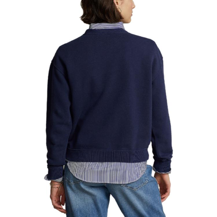 (Women) Polo Ralph Lauren SS23 Solid Logo Embroidered Navy Blue Crewneck Sweatshirt WMPOKNINFB20446-410 圖 4
