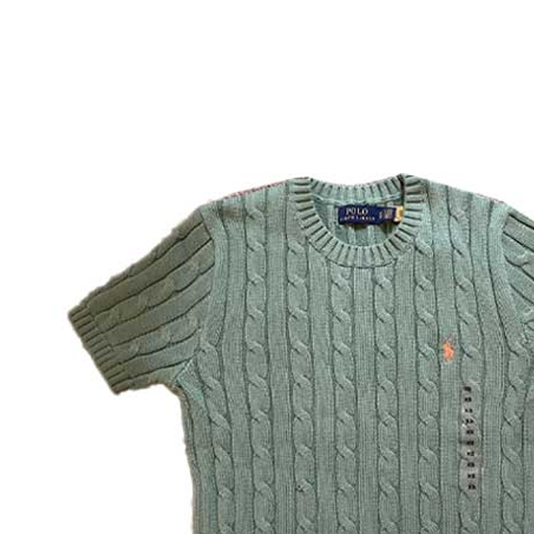 Shop (W) ポロ ラルフローレン SS23 ロゴ刺繍入りニットセーター レディース グリーン. 211910987-010