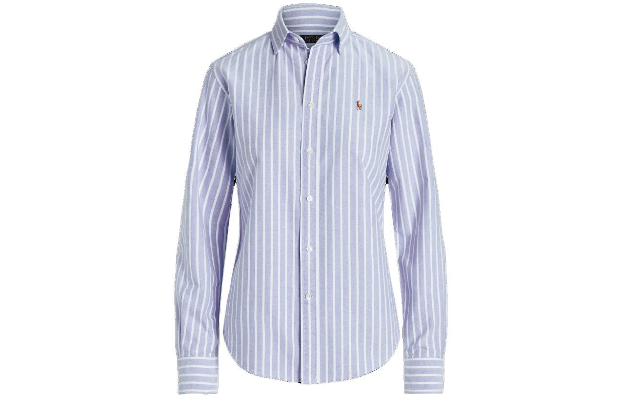 (Women) Polo Ralph Lauren SS23 Striped Logo Embroidery Long Sleeve Shirt Women Light Blue WMPOSHTNDO20368-400 圖 2