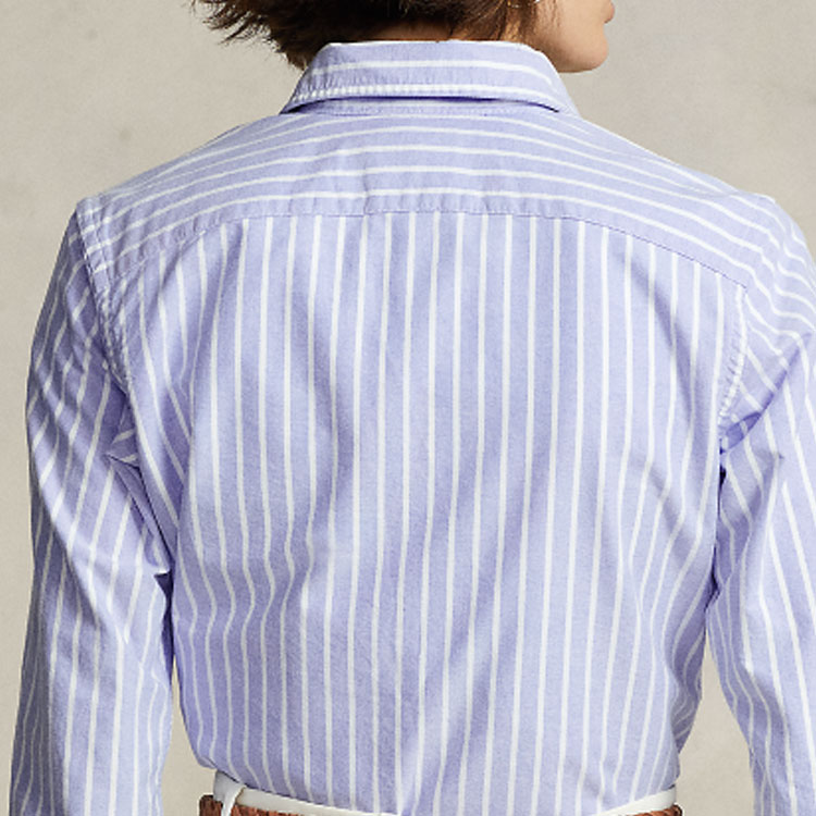 (Women) Polo Ralph Lauren SS23 Striped Logo Embroidery Long Sleeve Shirt Women Light Blue WMPOSHTNDO20368-400 圖 9