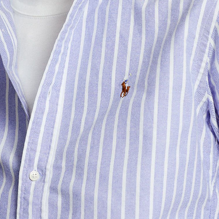 (Women) Polo Ralph Lauren SS23 Striped Logo Embroidery Long Sleeve Shirt Women Light Blue WMPOSHTNDO20368-400 圖 10