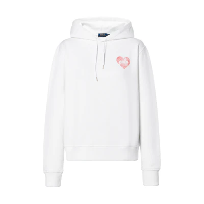 (Women) Polo Ralph Lauren SS23 White Heart Graphic Drawstring Hoodie WMPOKNINFB20187-100