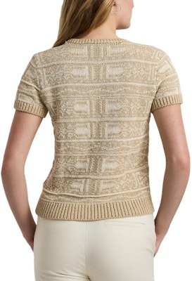 (W) Polo Ralph Lauren SS24 米色幾何圖案圓領針織T恤。 WMLRSWESN820128-270 Shop (W) Polo Ralph Lauren SS24 米色幾何圖案圓領針織T恤。 WMLRSWESN820128-270