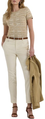 (W) Polo Ralph Lauren SS24 米色幾何圖案圓領針織T恤。 WMLRSWESN820128-270 Purchase (W) Polo Ralph Lauren SS24 米色幾何圖案圓領針織T恤。 WMLRSWESN820128-270