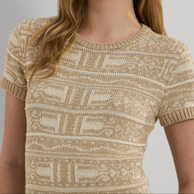 (W) Polo Ralph Lauren SS24 米色幾何圖案圓領針織T恤。 WMLRSWESN820128-270 Details for (W) Polo Ralph Lauren SS24 米色幾何圖案圓領針織T恤。 WMLRSWESN820128-270