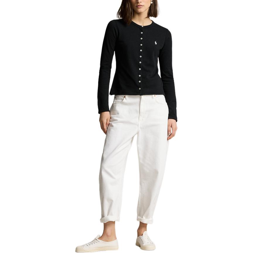 (Women) Polo Ralph Lauren SS24  Black Slim Fit Knit Cardigan with Logo Embroidery. WMPOKNINDW20003-001 圖 3