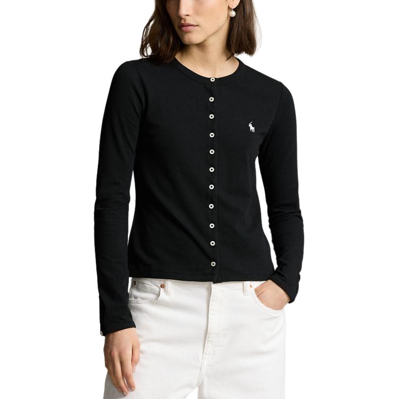(Women) Polo Ralph Lauren SS24  Black Slim Fit Knit Cardigan with Logo Embroidery. WMPOKNINDW20003-001 圖 4