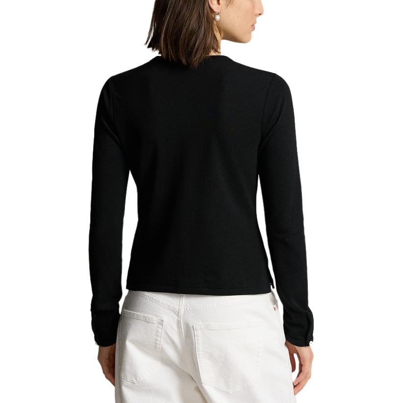 (Women) Polo Ralph Lauren SS24  Black Slim Fit Knit Cardigan with Logo Embroidery. WMPOKNINDW20003-001 圖 5