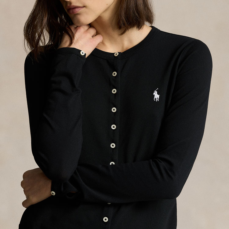 (Women) Polo Ralph Lauren SS24  Black Slim Fit Knit Cardigan with Logo Embroidery. WMPOKNINDW20003-001 圖 6