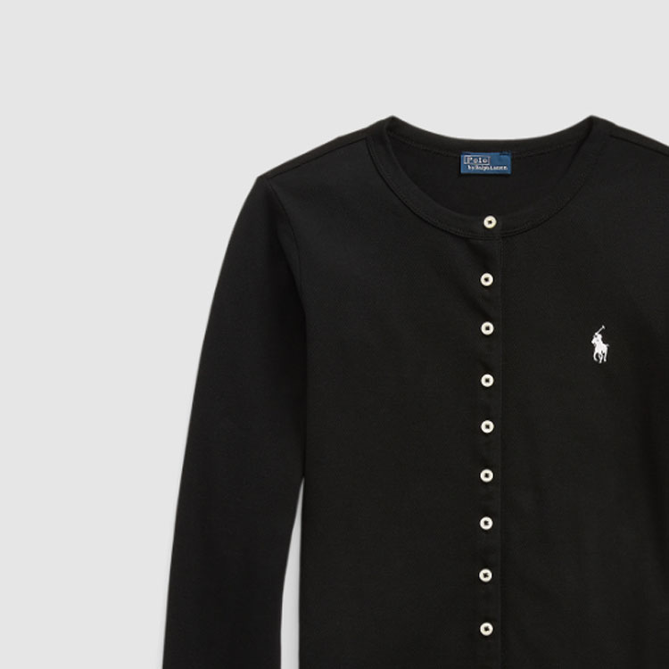 (Women) Polo Ralph Lauren SS24  Black Slim Fit Knit Cardigan with Logo Embroidery. WMPOKNINDW20003-001 圖 7